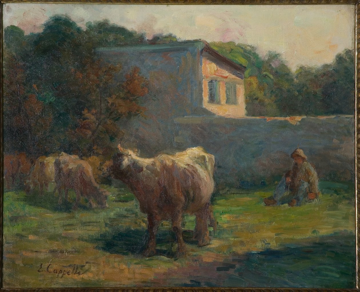Weidende Kühe von Evaristo Cappelli