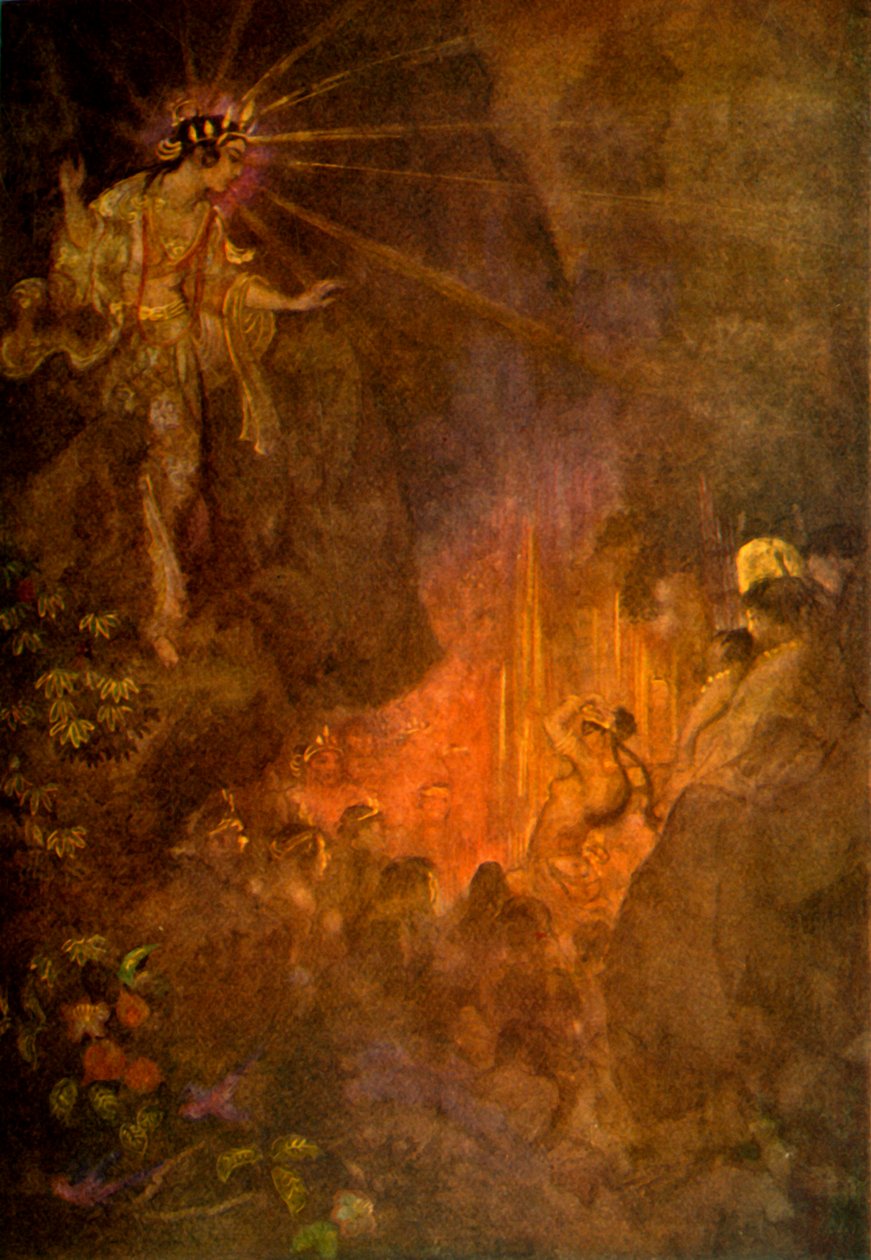 Uzume weckt die Neugier von Ama-terasu, 1912 von Evelyn Paul