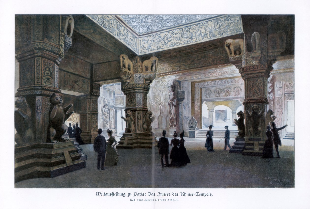 Khmer-Tempel, Pariser Weltausstellung, 1889, 1900 von Ewald Thiel