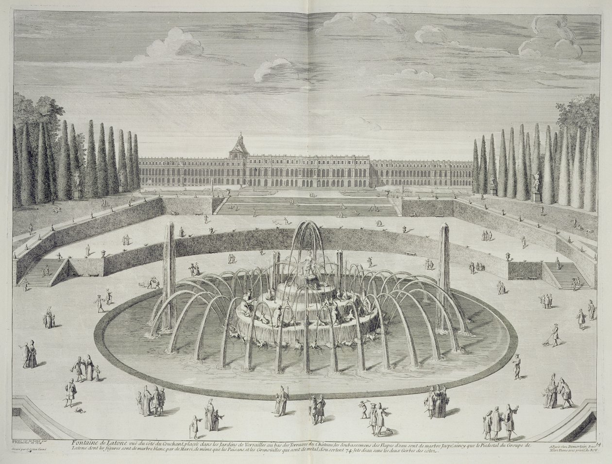 Brunnen von Latone in Versailles, 1714, aus 