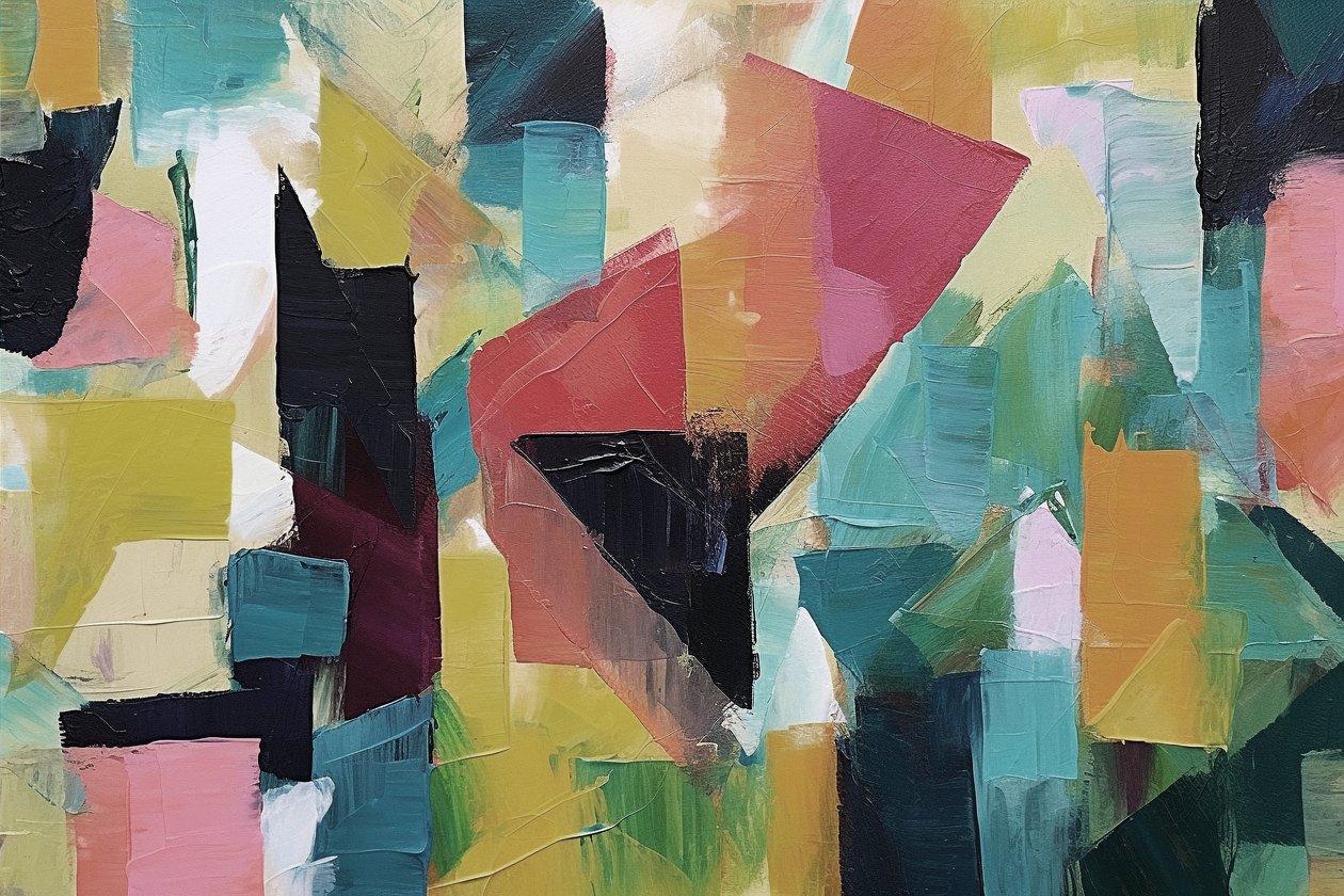 Minimalistische geometrische abstrakte Malerei von F. Abderrahim
