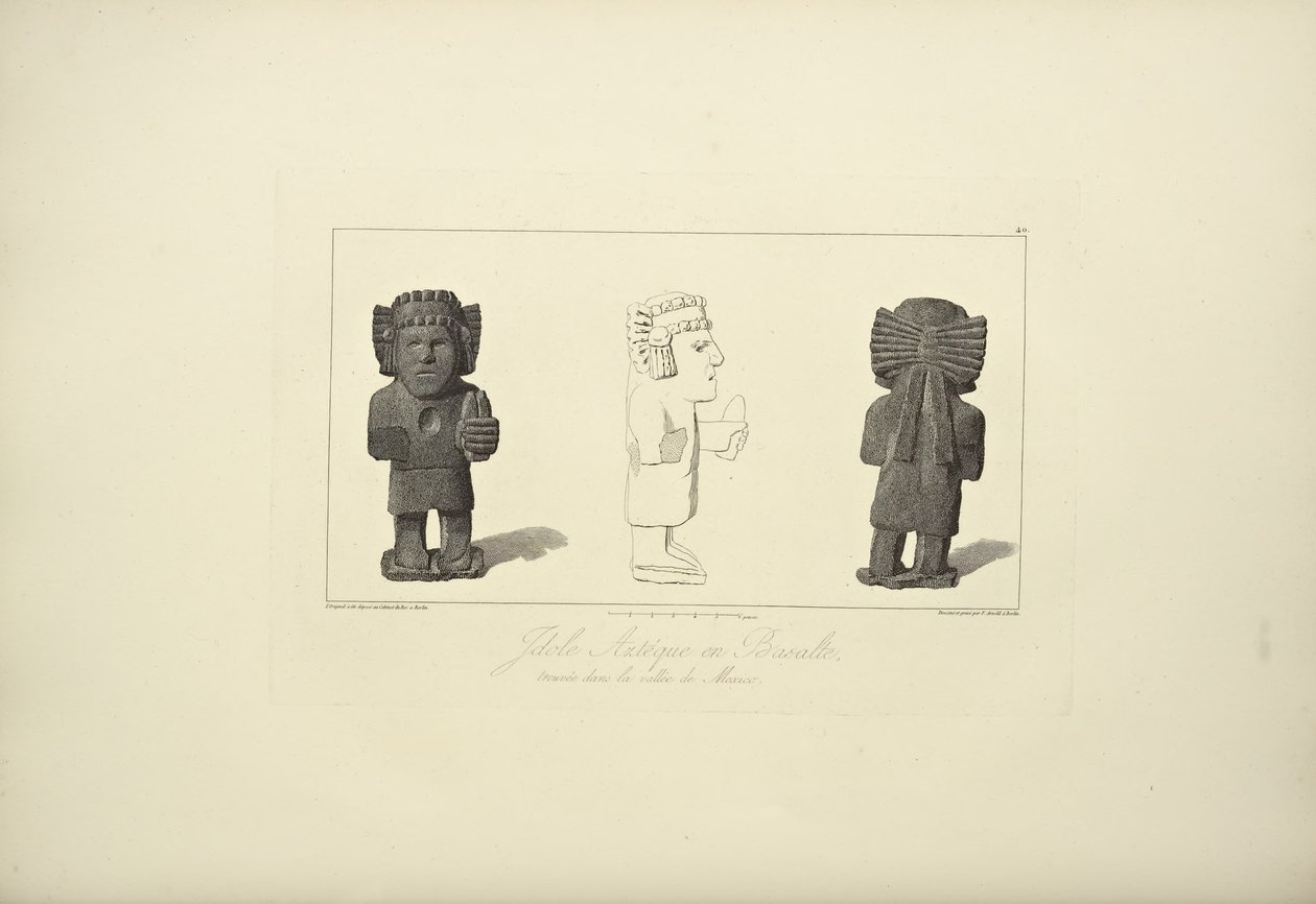 Aztekische Idole in Basalt, Illustration aus 