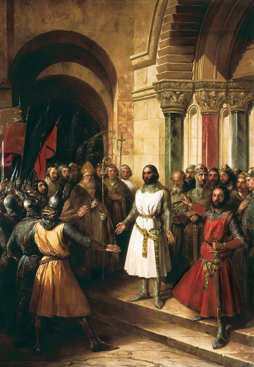 Godefroy de Bouillon wird am 23. Juli 1099 zum König von Jerusalem gewählt - 1839 von Federico de Madrazo y Kuntz