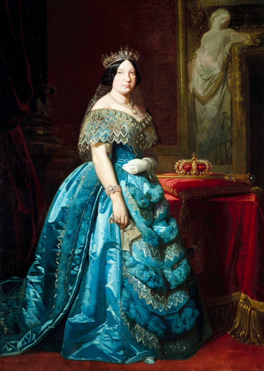 Porträt von Isabella II., Königin von Spanien (Isabella von Bourbon oder Isabel de Borbón) von Federico de Madrazo y Kuntz