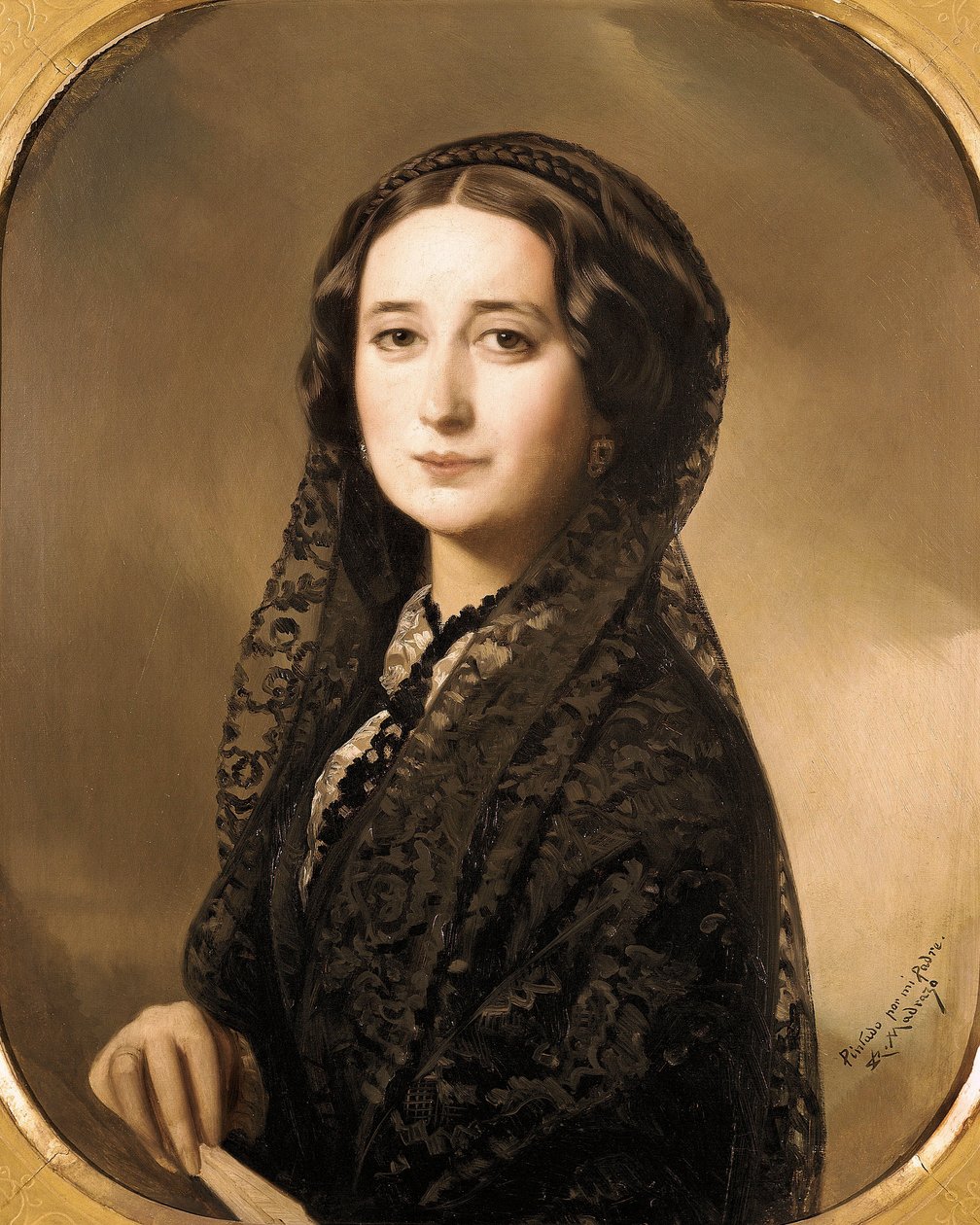 Porträt der spanischen Dichterin Carolina Coronado (1823-1911) (Gemälde) von Federico de Madrazo y Kuntz
