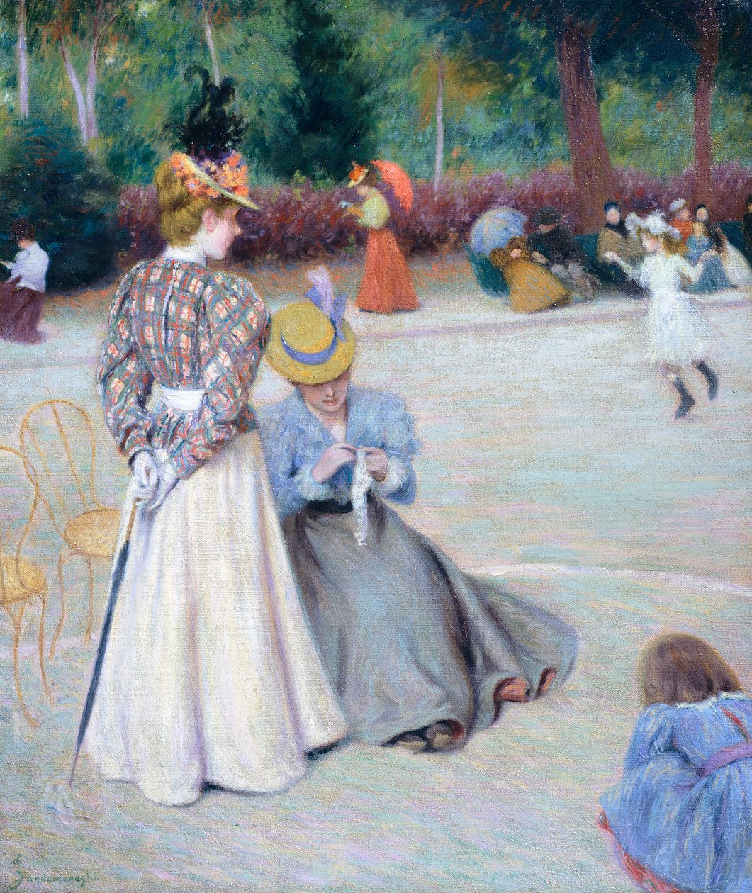 Spiele im Park, von Federico Zandomeneghi (1841-1917) von Federigo Zandomeneghi