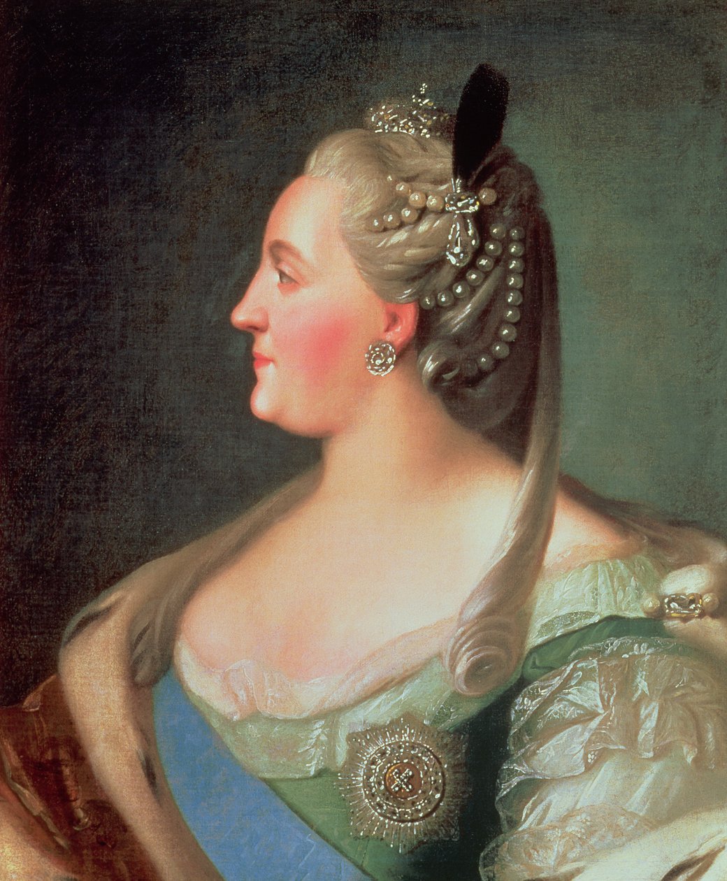 Porträt von Kaiserin Katharina II. die Große (1729-96), nach 1763 von Fedor Stepanovich Rokotov