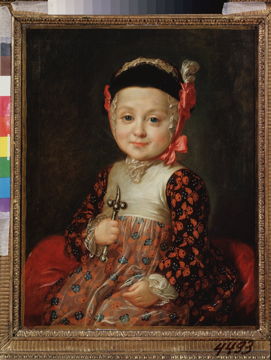 Porträt von Alexei Grigorievitch Bobrinski als Kind von Fedor Stepanovich Rokotov
