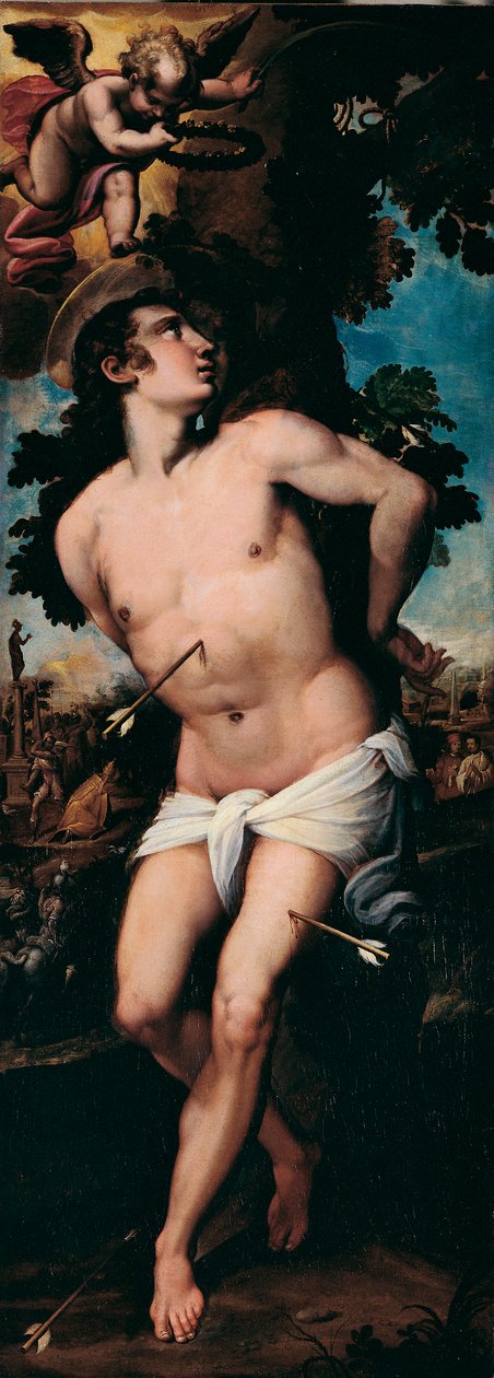 Das Martyrium des heiligen Sebastian. Gemälde von Felice Riccio genannt Brusasorzi (1539-1605) von Felice Brusasorci