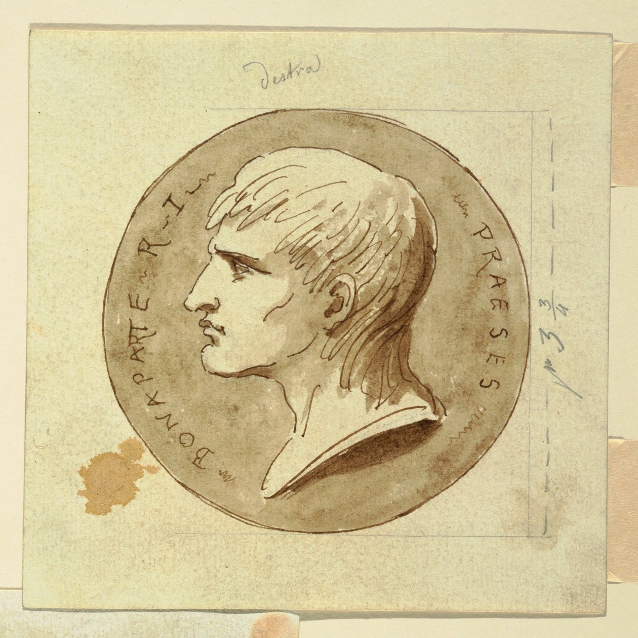 Zeichnung, Eine Medaille von Napoleon Bonaparte als Präsident der Italienischen Republik, verso; Hebe verleiht Unsterblichkeit an den Wagenlenker des Herkules, 1802–04 von Felice Giani