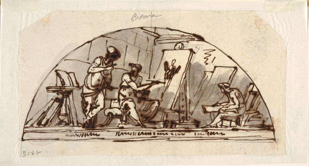 Lunette mit Allegorie der Malerei von Felice Giani