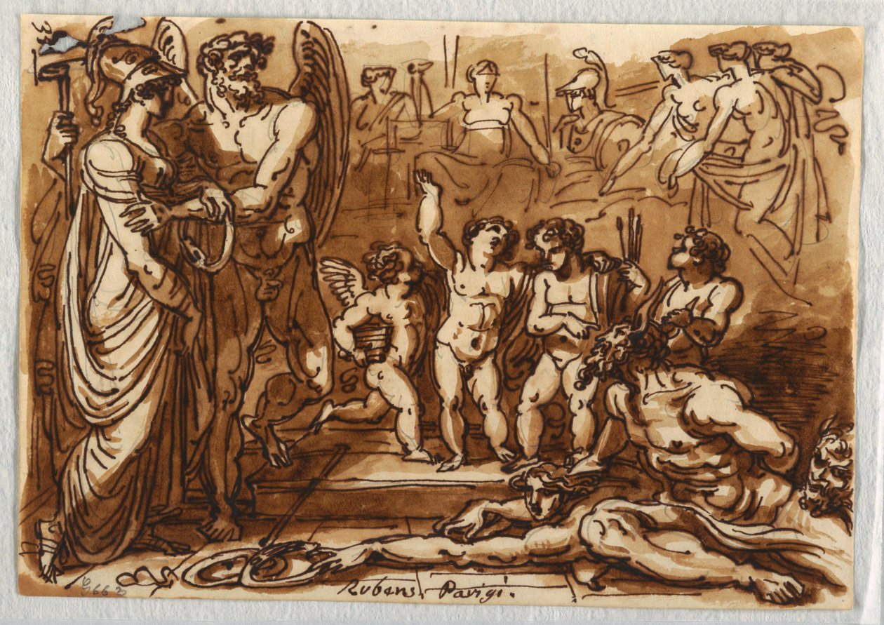 Minerva und ein geflügelter Gott von Felice Giani