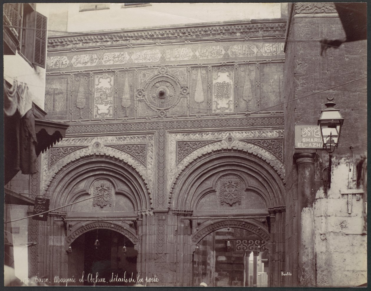 Kairo. Moschee el-Arhar, Details des Tores von Félix Bonfils