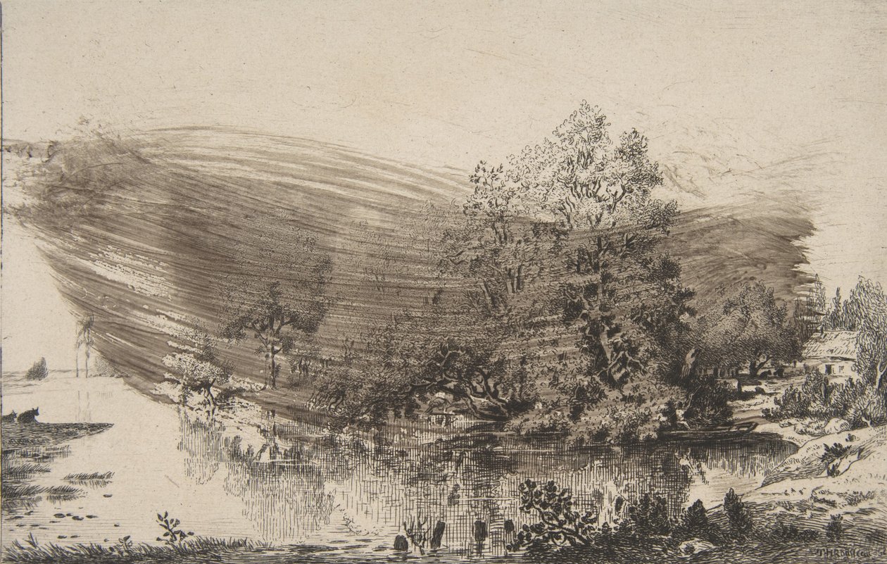 Métairie an den Ufern der Oise von Felix Bracquemond