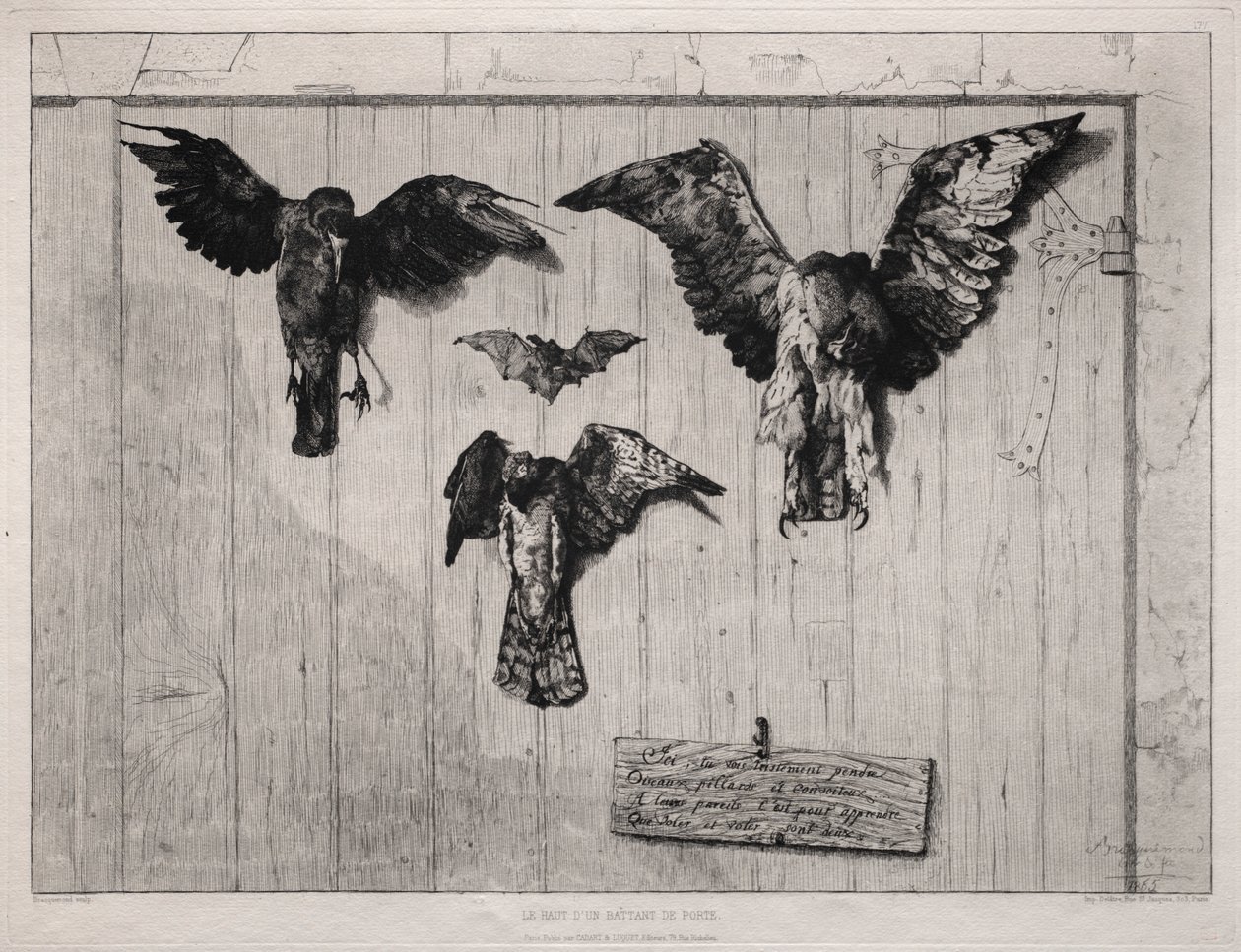 Der obere Teil der Schwingtür, 1852 gedruckt 1865 von Felix Bracquemond