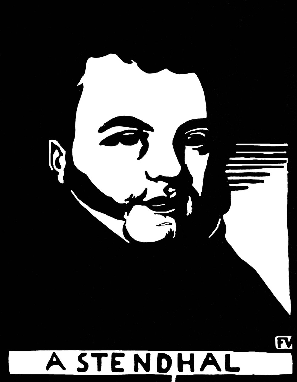 Porträt von Henri Beyle Stendhal von Felix Edouard Vallotton
