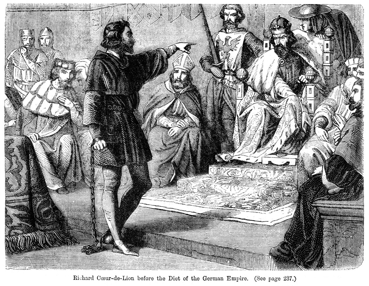 König Richard I. 1157-1199 vor dem Reichstag des Deutschen Reiches, 19. Jahrhundert von Felix Henri Emmanuel Philippoteaux