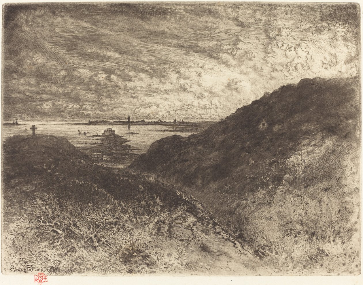 Die Klippe: Bucht von Saint-Malo von Felix Hilaire Buhot