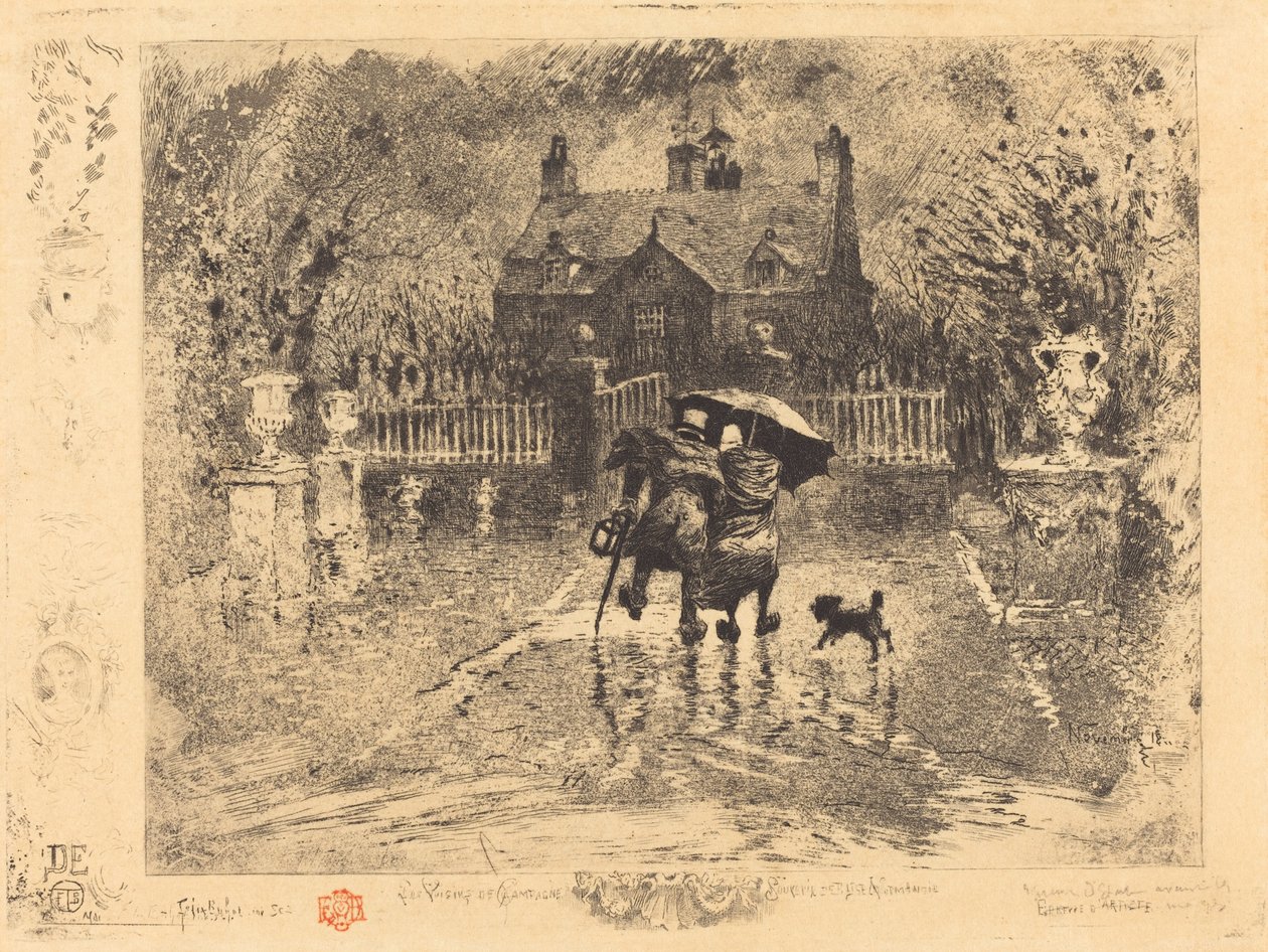 Die Nachbarn auf dem Land von Felix Hilaire Buhot