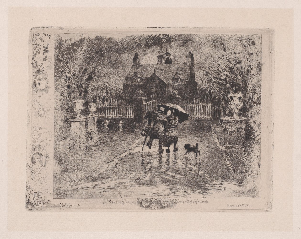 Die Landnachbarn, 1860-98 von Felix Hilaire Buhot