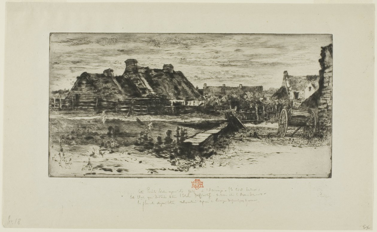 Die großen strohgedeckten Hütten von Felix Hilaire Buhot