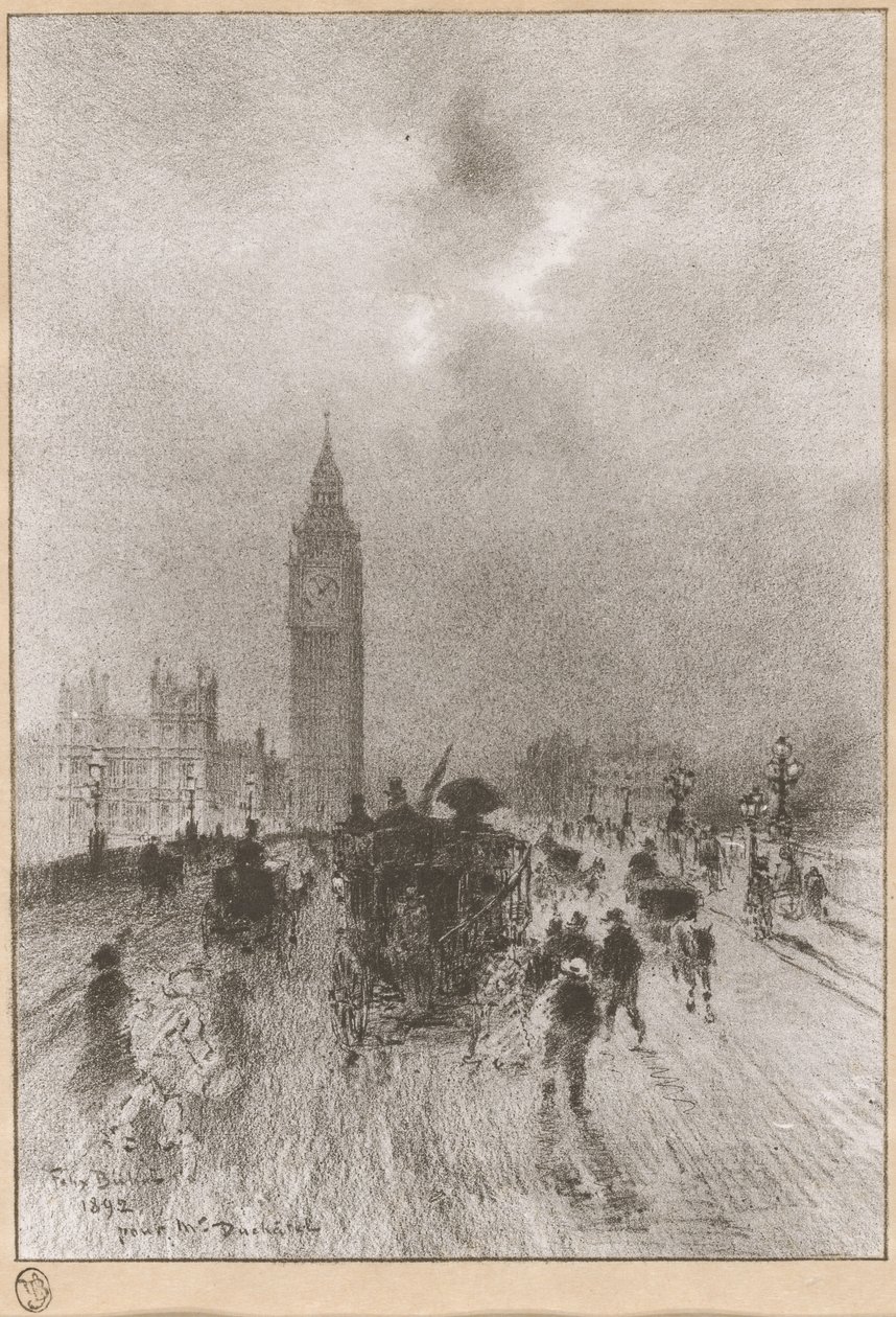 Der Victoria Clock Tower London, 1892 von Felix Hilaire Buhot