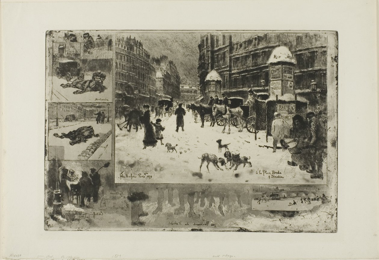 Winter in Paris von Felix Hilaire Buhot