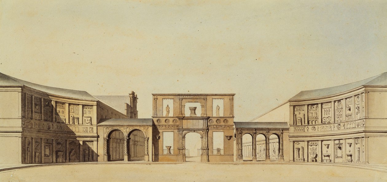 Der Hof der École des Beaux-Arts, Paris von Felix Louis Jacques Duban