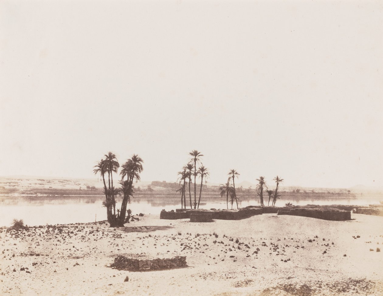 Dakkeh, Dorf und Ufer des Nils von Félix Teynard