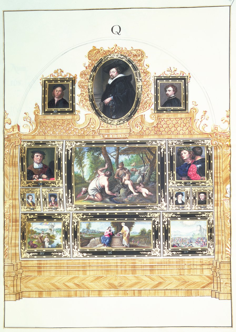 Buch I f.Q Gemaltes Inventar der Sammlung von Kaiser Karl VI. in der Stallburg, Wien, 1720-30 von Ferdinand Storffer or Astorffer