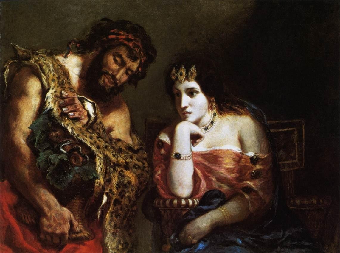 Kleopatra und der Bauer von Ferdinand Victor Eugene Delacroix