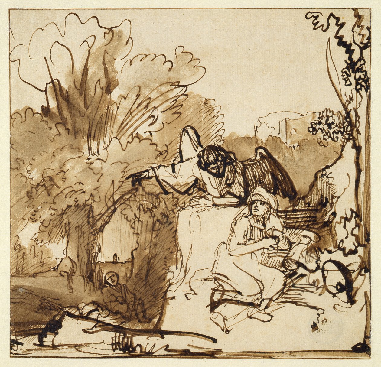 Der Engel erscheint Hagar und Ismael von Ferdinand Bol