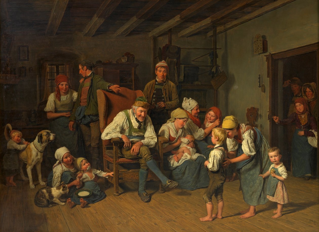 Die Gratulation zum Geburtstag des Großvaters von Ferdinand Georg Waldmüller