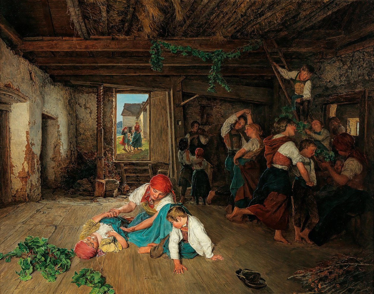 Vorbereitung der Weinlesefeier, 1860 von Ferdinand Georg Waldmuller