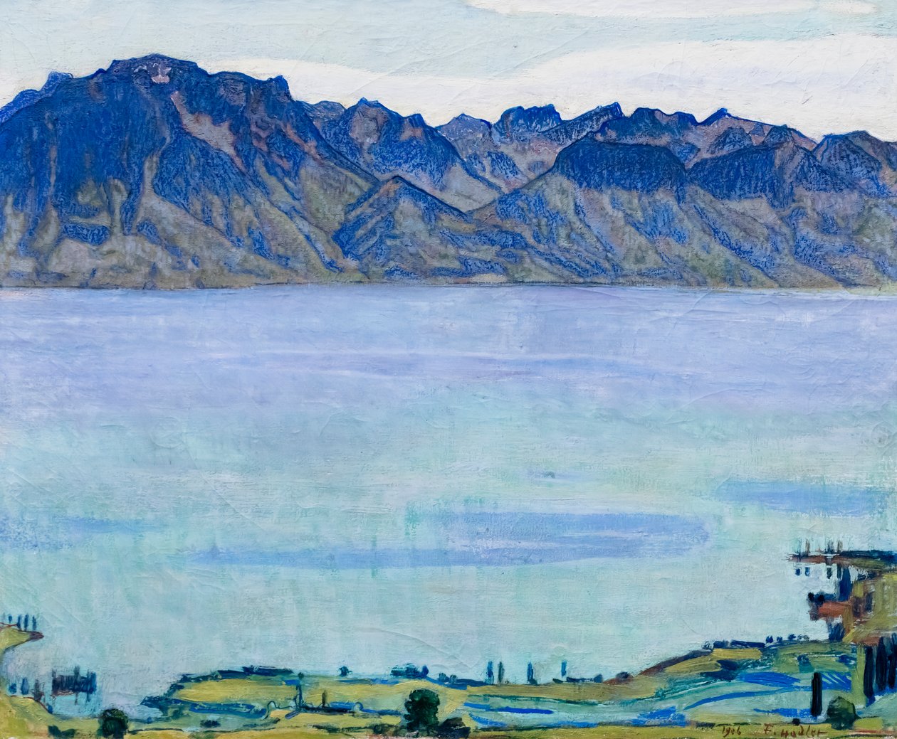Genfersee mit den Savoyer Alpen von Ferdinand Hodler