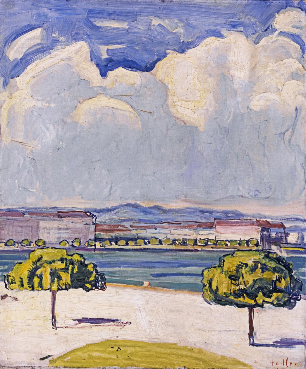Der Quai du Mont-Blanc in Genf vom Jardin Anglais aus gesehen von Ferdinand Hodler