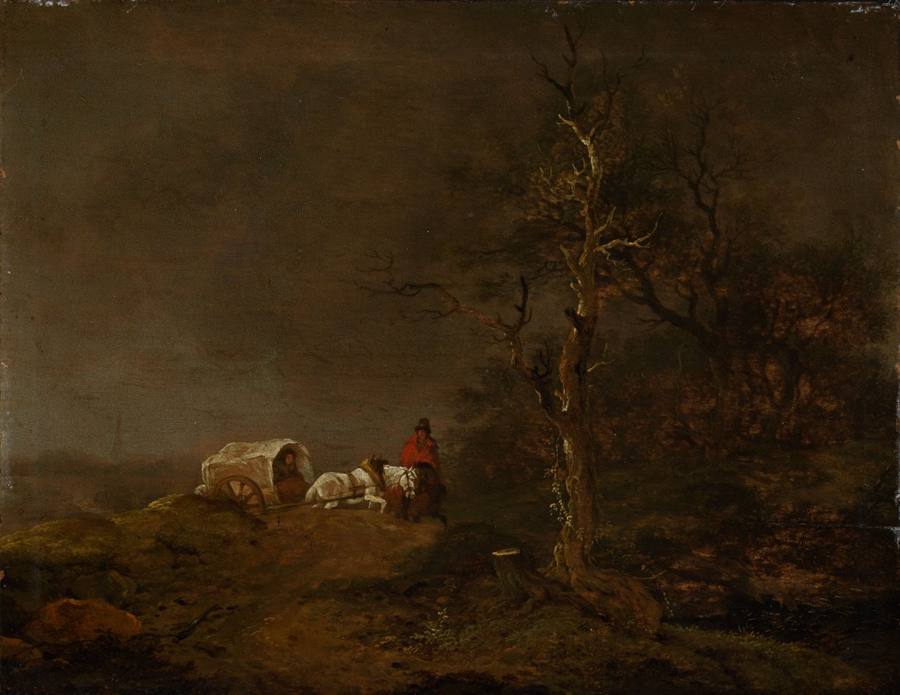 Gewitterlandschaft mit Bauernwagen von Ferdinand Kobell
