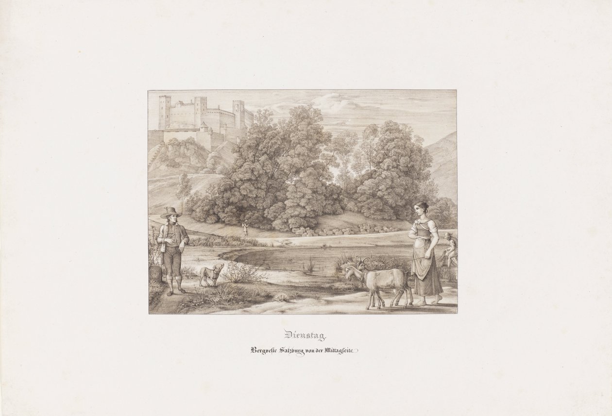 Dienstag. Festung Salzburg von der Südseite von Ferdinand Olivier