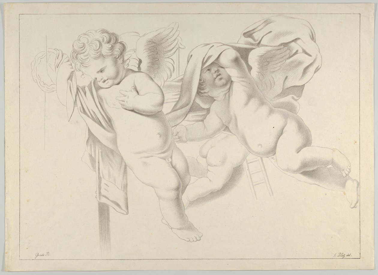 Studie von drei Putti, ca. 1800-1844 von Ferdinand Piloty