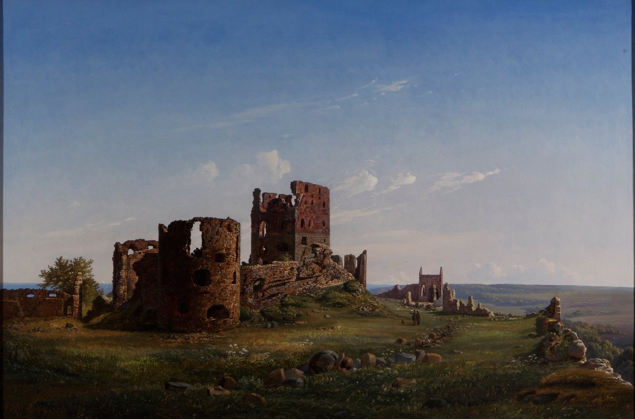 Blick auf die Ruine der Burg Hammershus von Ferdinand Richardt