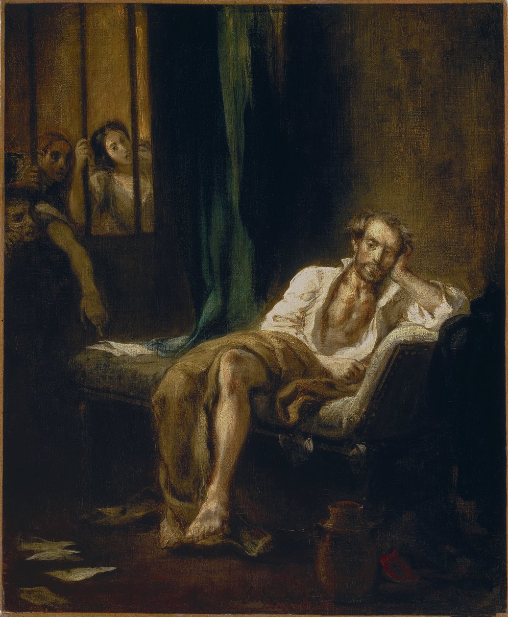 Tasso im Irrenhaus von Ferdinand Victor Eugene Delacroix