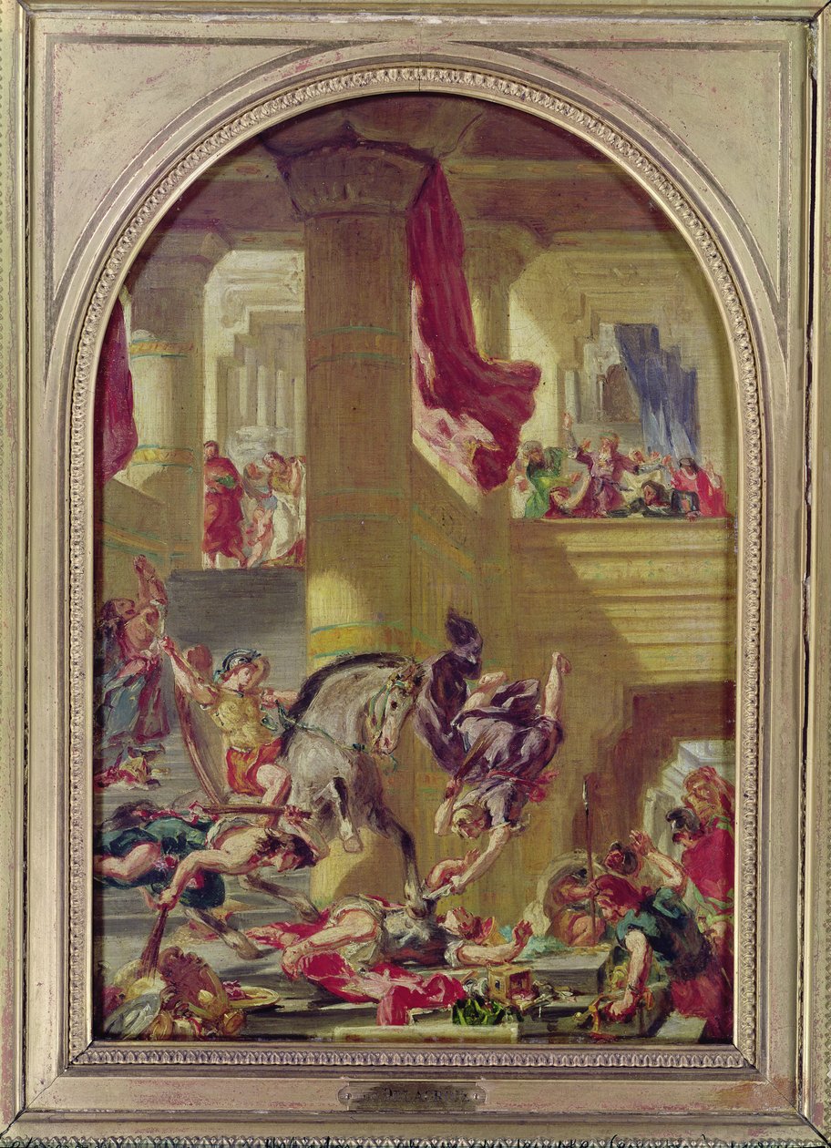 Die Vertreibung des Heliodorus aus dem Tempel, ca. 1857 von Ferdinand Victor Eugene Delacroix