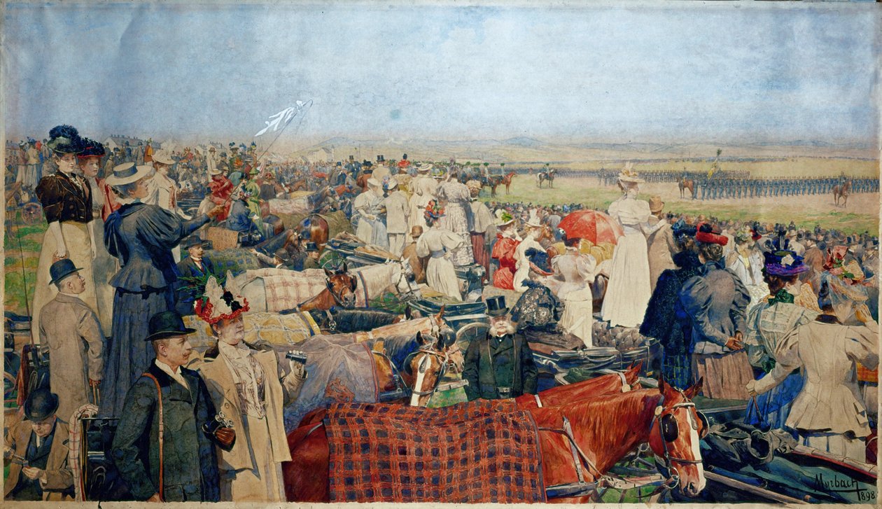 Frühlingsparade auf der Schmelz, Wiens größtem Paradeplatz von Ferdinand von Myrbach
