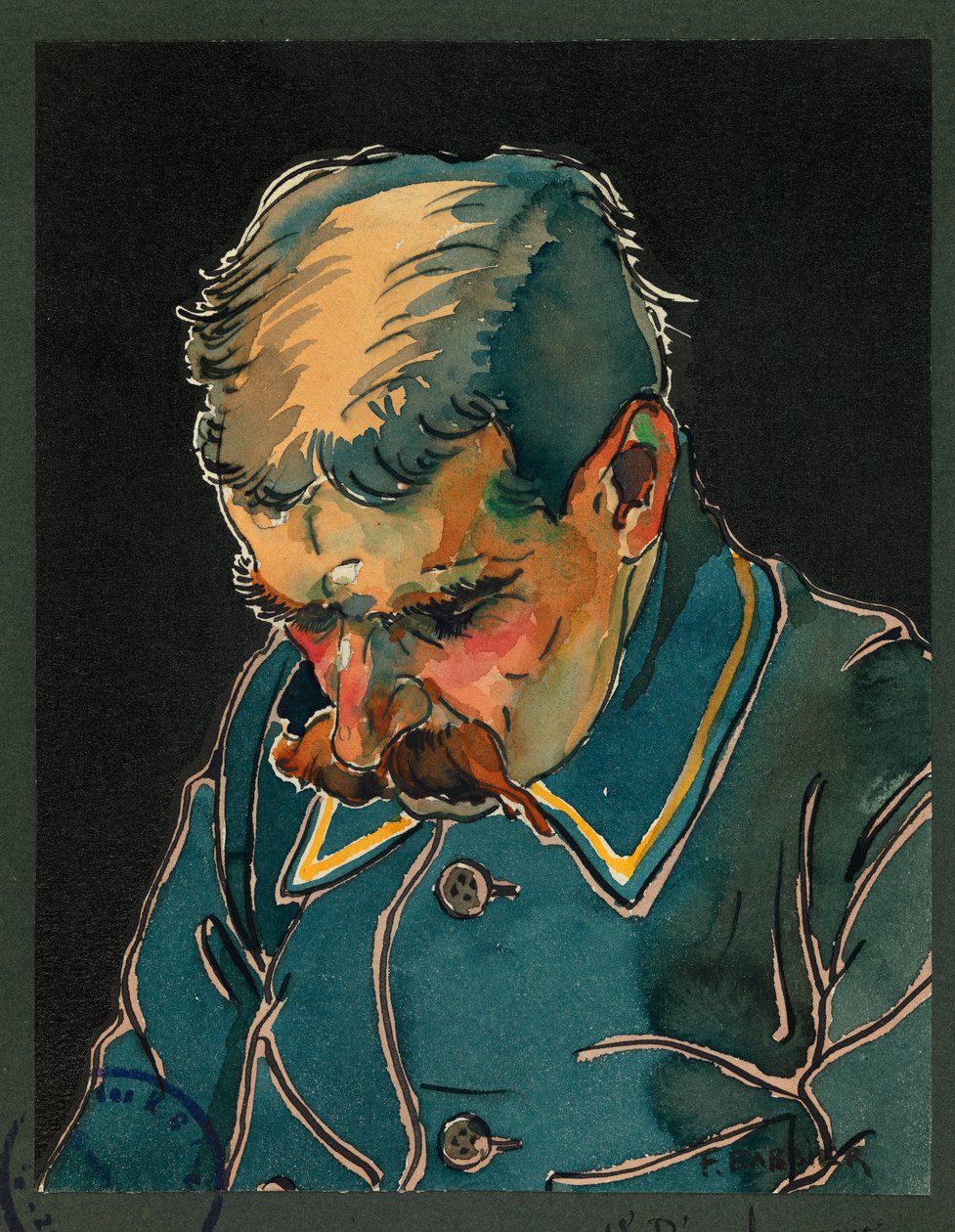 Gefangener Mar de Rance dirigiert das Lagerorchester, Gustrow von Fernand Barbier