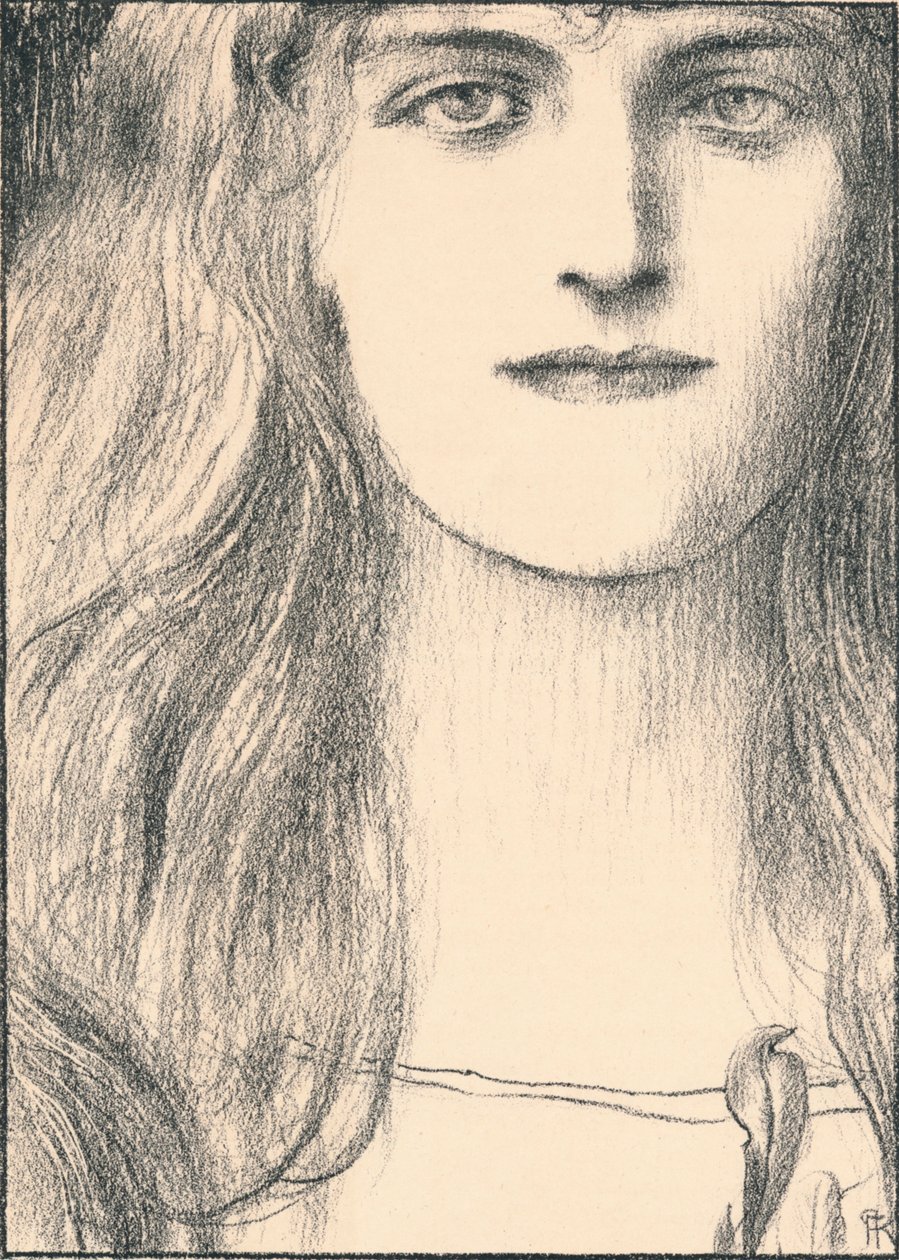 Ein Kopf von vorne, 1898 von Fernand Khnopff
