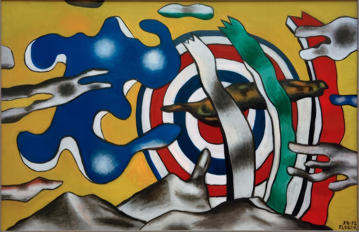 Das Flugzeug am Himmel von Fernand Leger