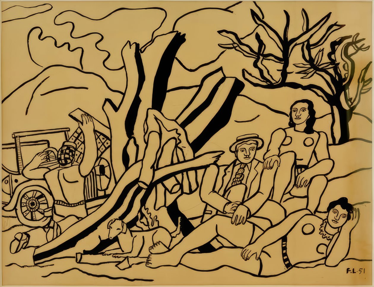 Das Landpartie von Fernand Leger: hochwertiger Kunstdruck