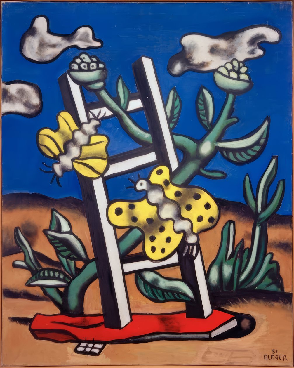 Schmetterlinge auf einer Leiter von Fernand Leger