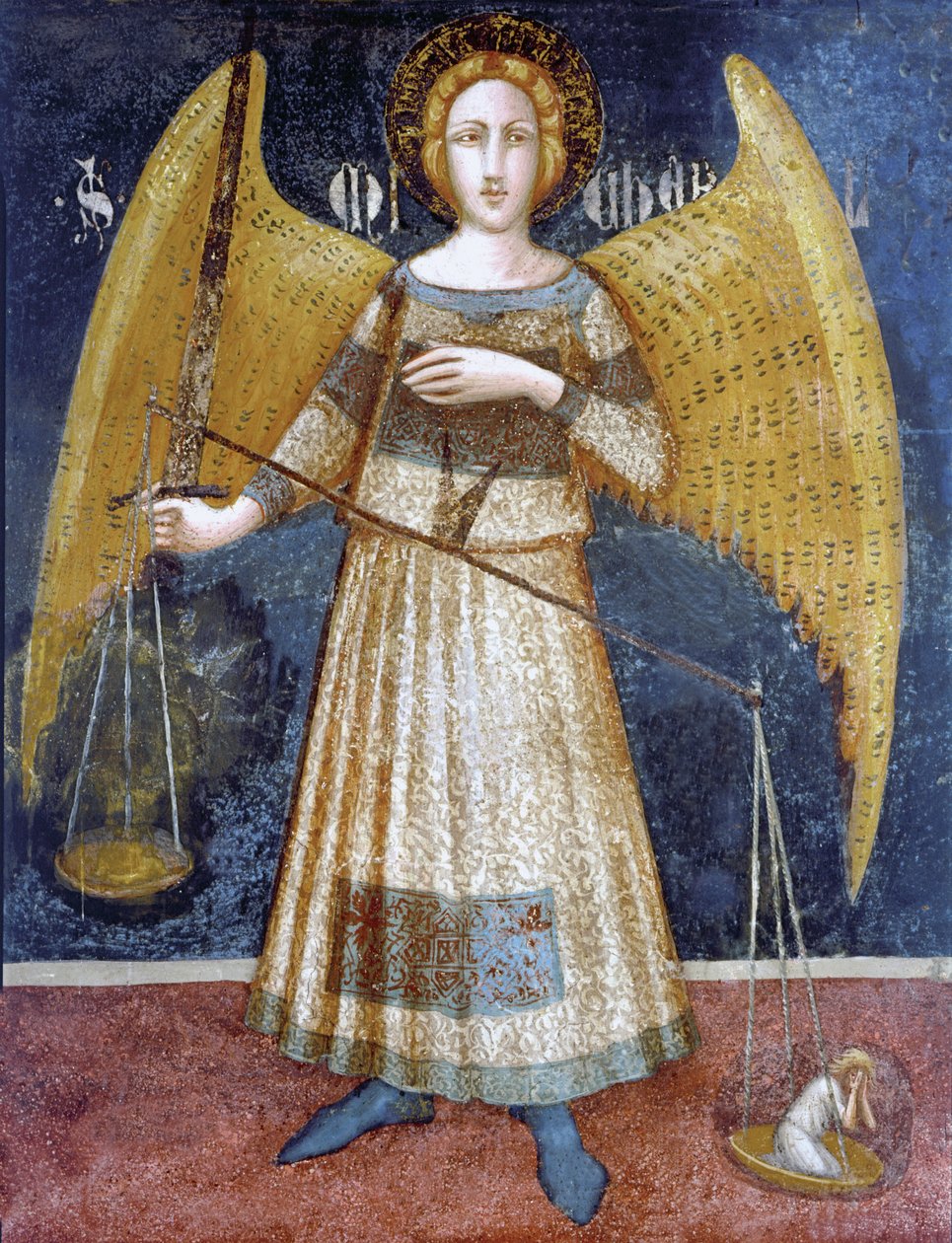 Engel mit Waage, Detail von Ferrer Bassa