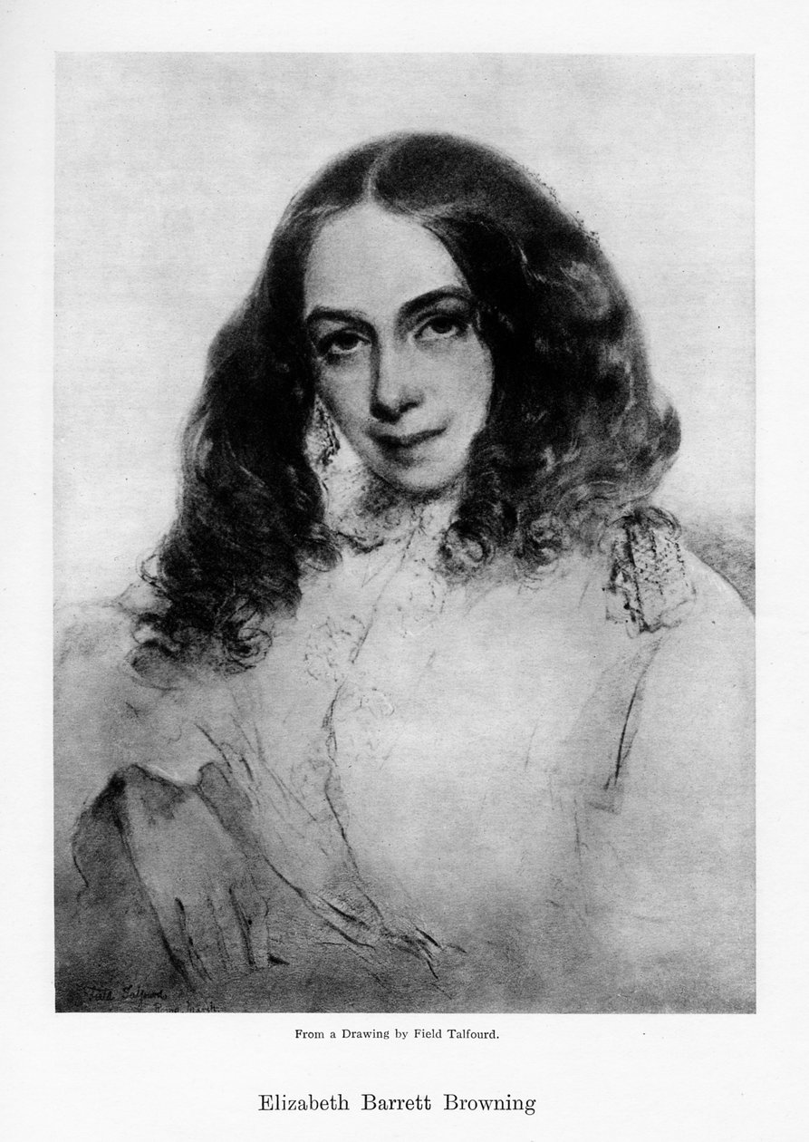 Elizabeth Barrett Browning, englische Dichterin der viktorianischen Ära, Mitte des 19. Jahrhunderts von Field Talfourd
